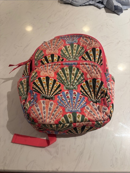 Vera Bradley Cottage Shells Coral Shell-Print Quilted Backpack main image 5